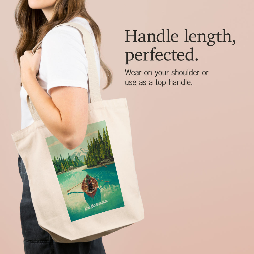 Colorado, Quiet Explorer, Boating, Mountain, Tote Bag - Lantern Press