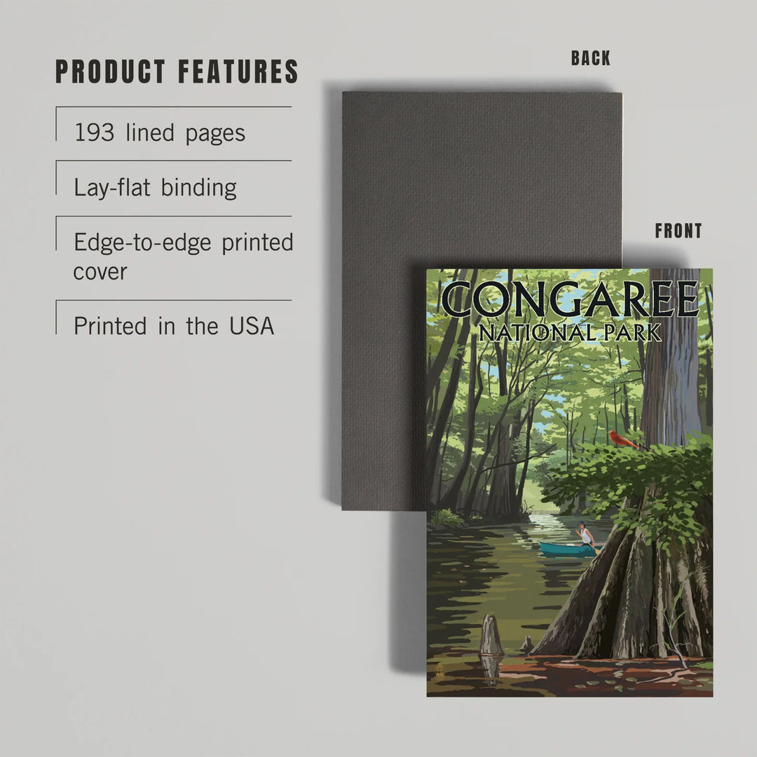 Lined 6x9 Journal, Congaree National Park, South Carolina, River View, Painterly Series, Lay Flat, 193 Pages, FSC paper
