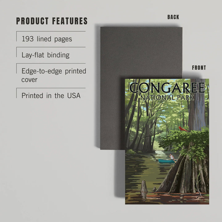 Lined 6x9 Journal, Congaree National Park, South Carolina, River View, Painterly Series, Lay Flat, 193 Pages, FSC paper