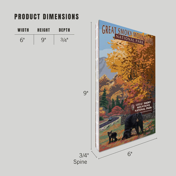 Lined 6x9 Journal, Great Smoky Mountains National Park, Park Entrance and Bear Family Press, Lay Flat, 193 Pages, FSC paper