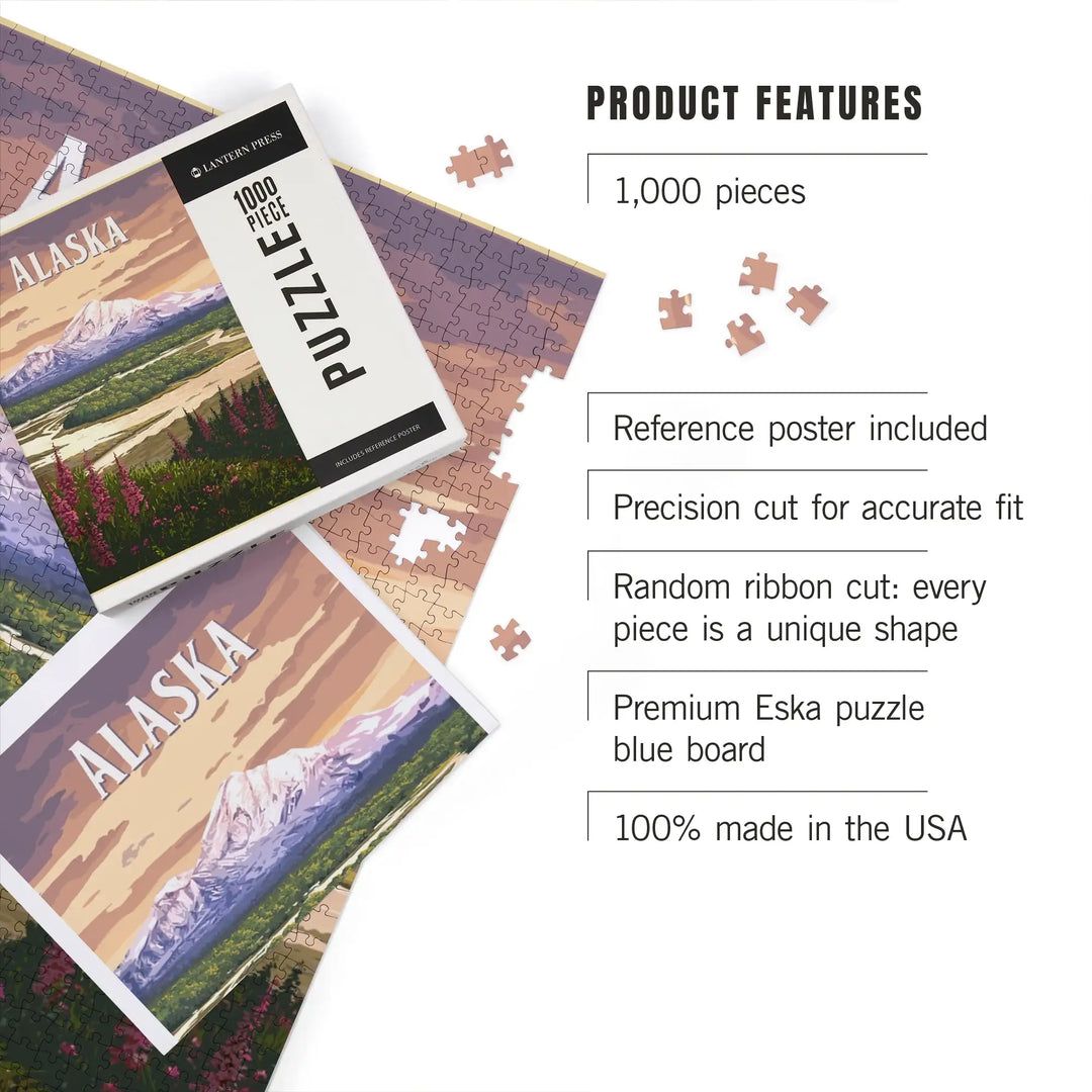 Alaska, Painterly, Mount Drum, Jigsaw Puzzle