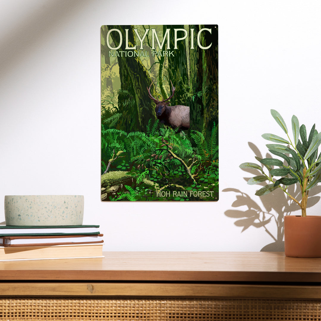 Olympic National Park, Washington, Hoh Rain, Wood Sign and Postcards