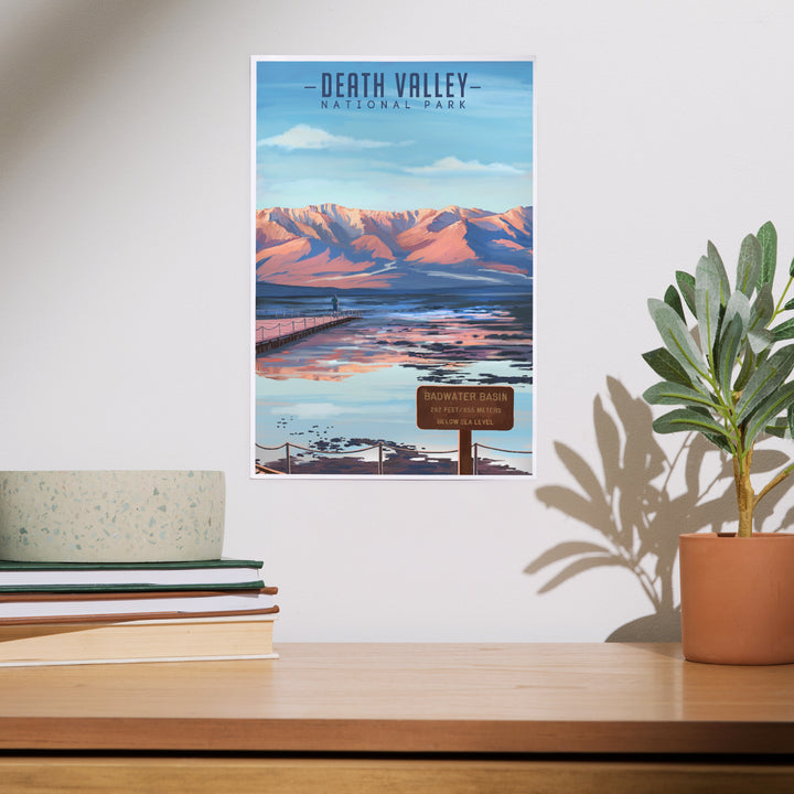Death Valley National Park, California, Badwater Basin, Oil Painting, Art & Giclee Prints