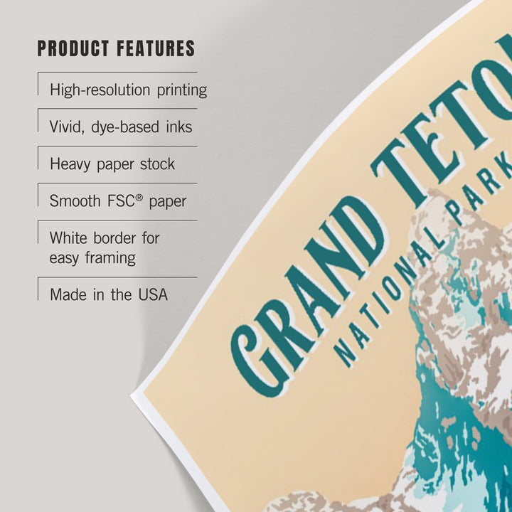 Grand Teton National Park, Wyoming, Painterly National Park Series, Art & Giclee Prints