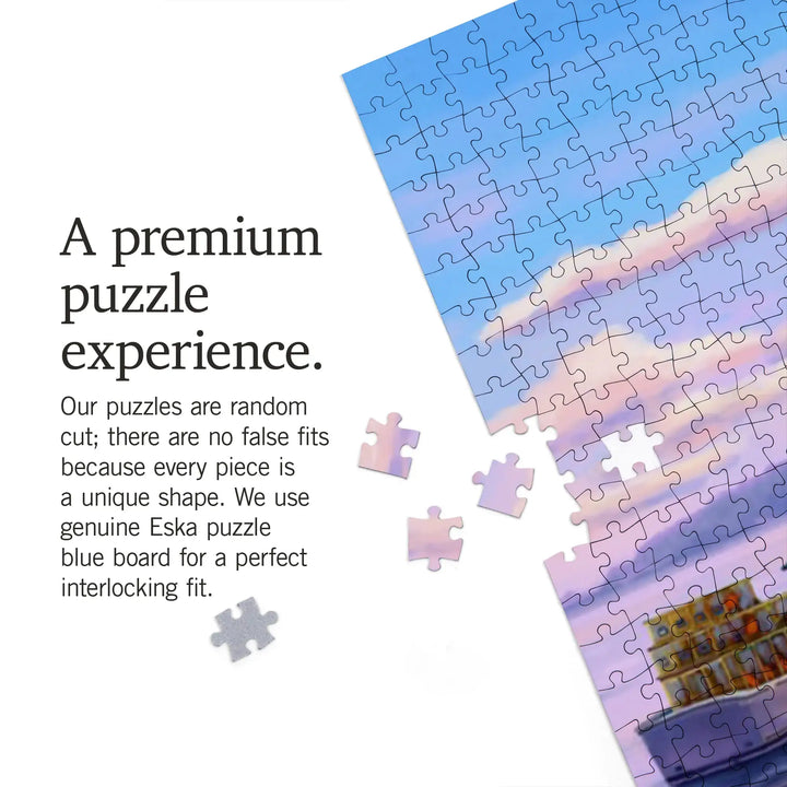 Bar Harbor, Maine, Oil Painting, Looking Out Onto Harbor, Jigsaw Puzzle