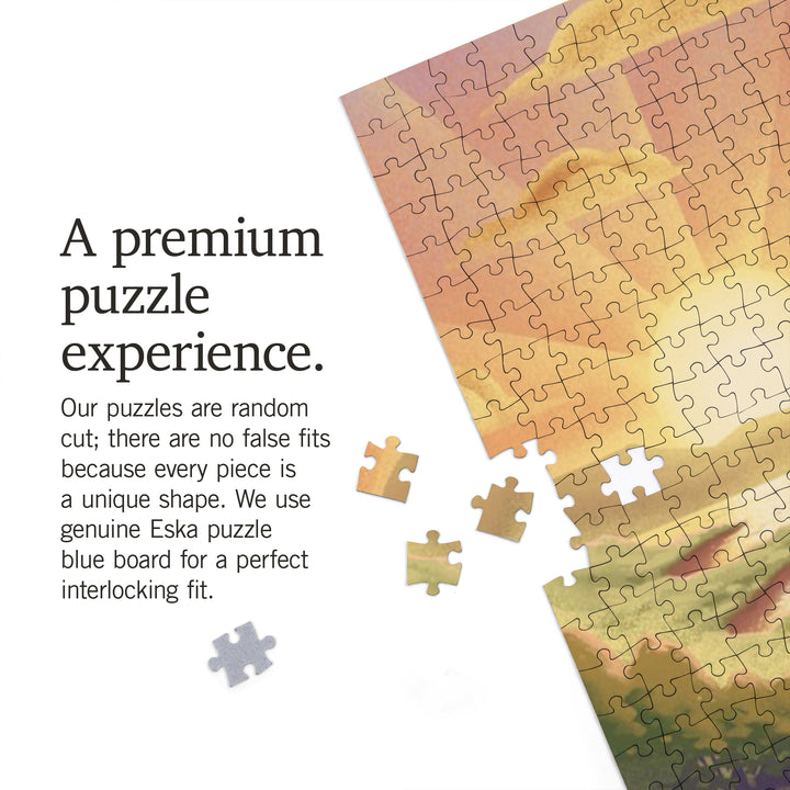 Bear and Spring Flowers, Lithograph, 1000 Piece Jigsaw Puzzle