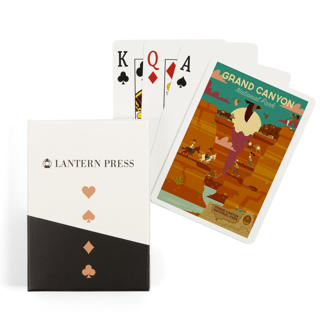 Playing Cards, Grand Canyon National Park, Arizona, Geometric National Park Series, 52 Card Deck with Jokers in Box, Unique Art