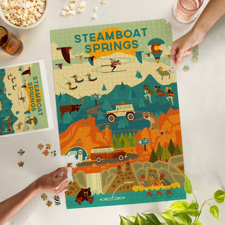 Steamboat Springs, Colorado, Geometric, 1000 Piece Jigsaw Puzzle