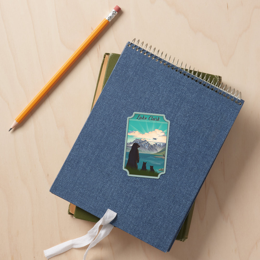 Lake Clark National Park, Alaska, Lithograph, Vinyl Sticker