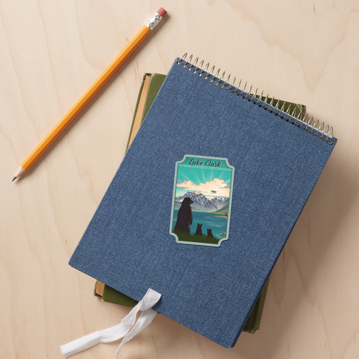 Lake Clark National Park, Alaska, Lithograph, Vinyl Sticker