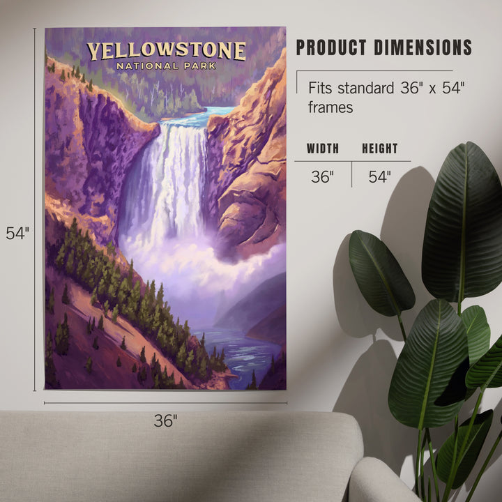 Yellowstone National Park, Wyoming, Oil Painting, Yellowstone Falls, Art & Giclee Prints