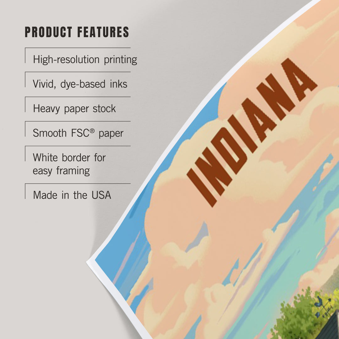 Indiana, Lithograph, Farm Life, Art & Giclee Prints