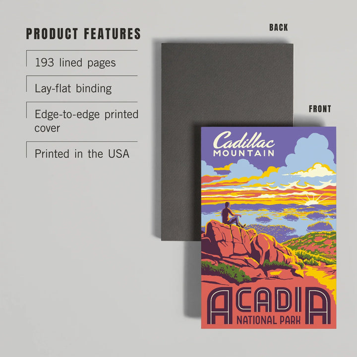 Lined 6x9 Journal, Acadia National Park, Maine, Explorer Series, Cadillac Mountain, Lay Flat, 193 Pages, FSC paper