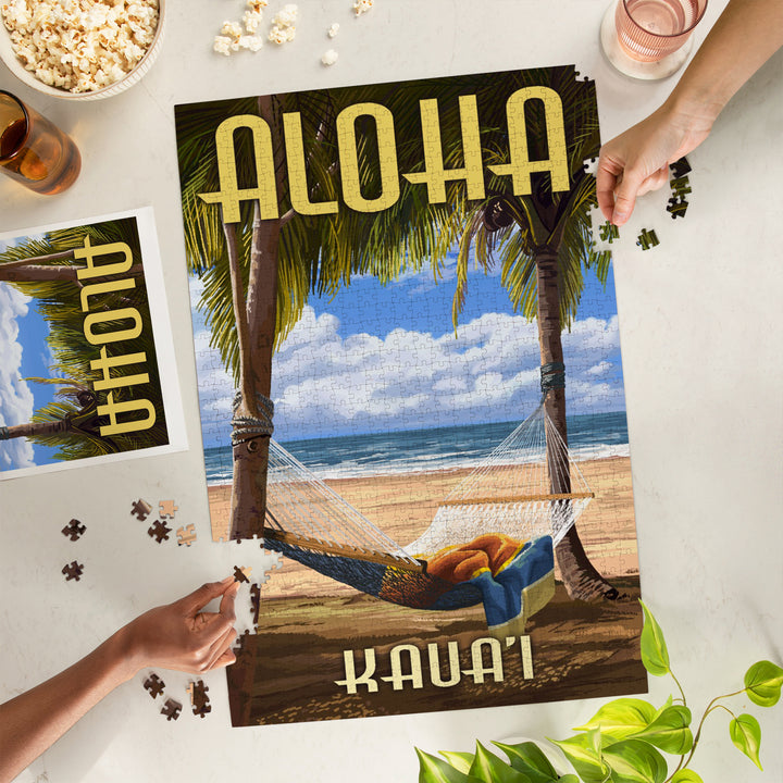Kaua'i, Hawaii, Hammock Scene, Jigsaw Puzzle