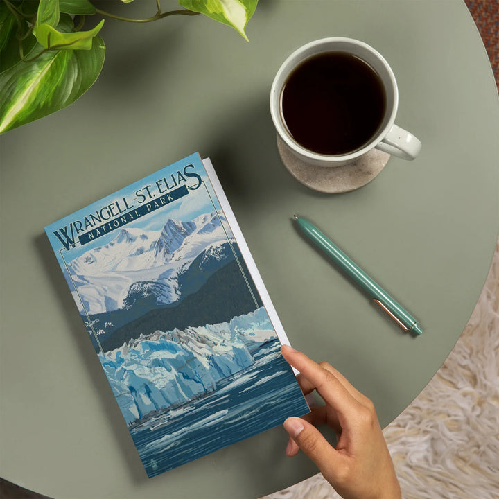 Lined 6x9 Journal, Wrangell, St. Elias National Park, Alaska, Glacier, Lay Flat, 193 Pages, FSC paper