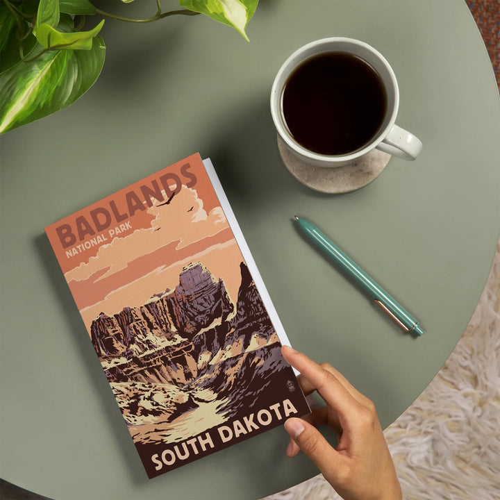 Lined 6x9 Journal, Badlands National Park, South Dakota, Castle Rock, Lay Flat, 193 Pages, FSC paper