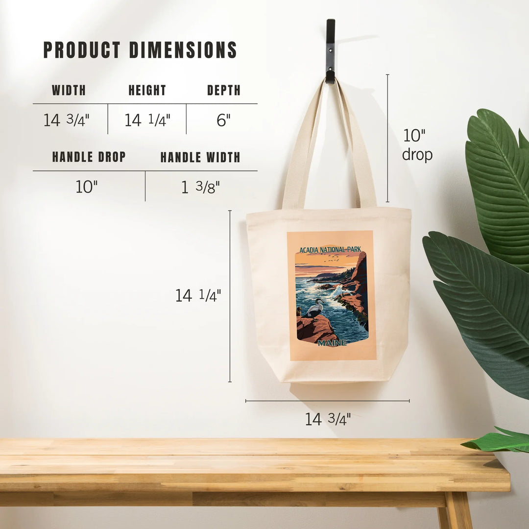 Acadia National Park, Maine, Mount Desert Island With Bird,, Tote Bag