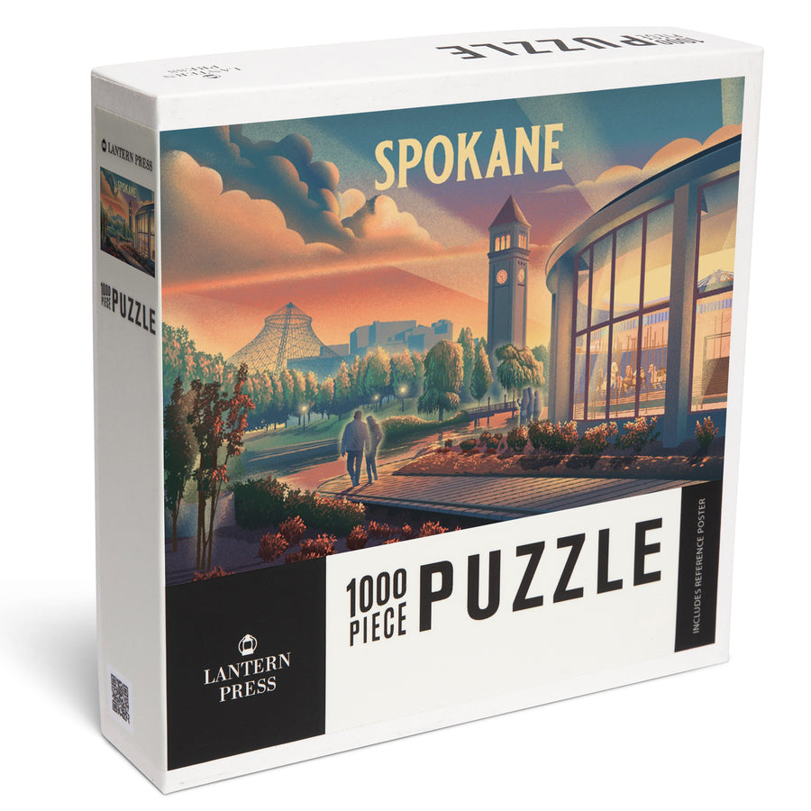 Spokane, Washington, Riverfront Park, Lithograph, 1000 piece jigsaw puzzle