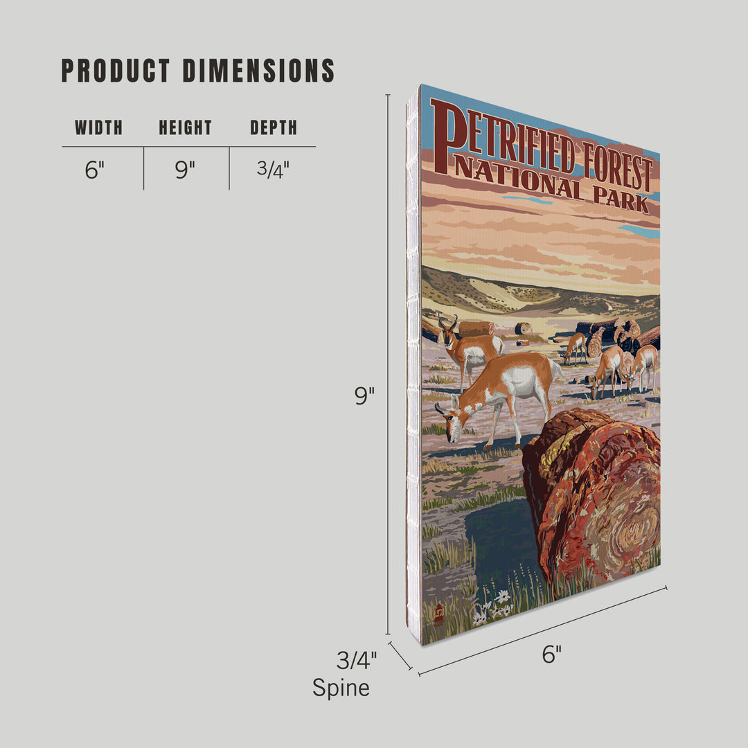 Lined 6x9 Journal, Petrified Forest National Park, Arizona, Desert and Antelope, Lay Flat, 193 Pages, FSC paper