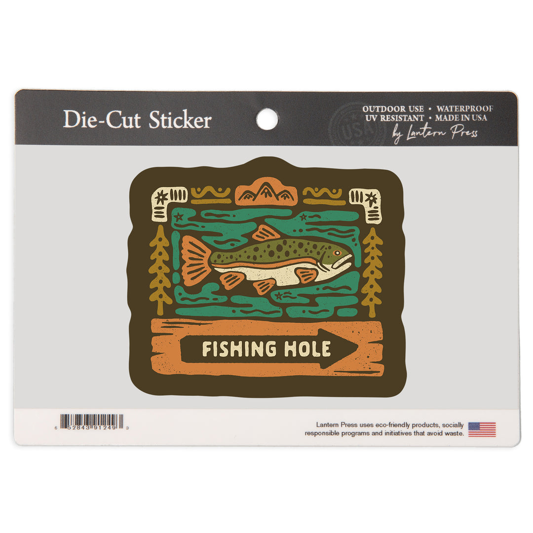 Boho Colorblock, Trout Fishing, Vinyl Sticker