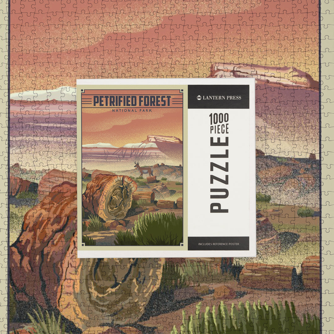 Petrified Forest National Park, Arizona, Lithograph National Park Series, Jigsaw Puzzle