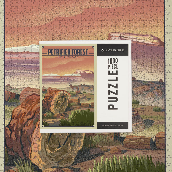 Petrified Forest National Park, Arizona, Lithograph National Park Series, Jigsaw Puzzle