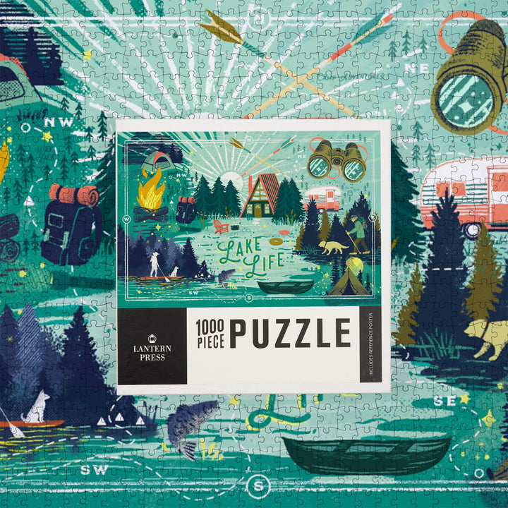 Lake Life Series, Lake Life Collage, Landscape With Trees, 1000 Piece Jigsaw Puzzle