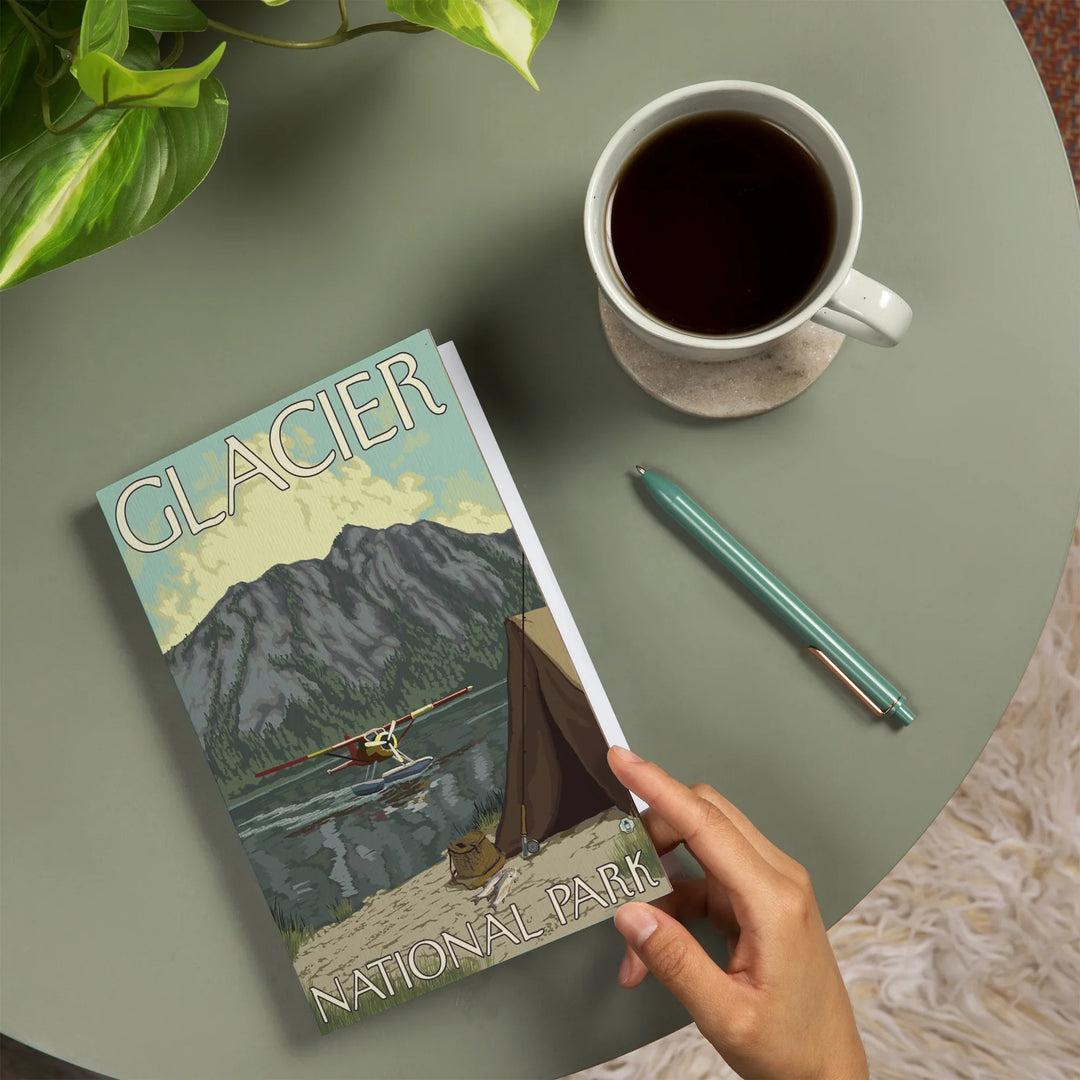 Lined 6x9 Journal, Glacier National Park, Montana, Bush Plane and Fishing, Lay Flat, 193 Pages, FSC paper