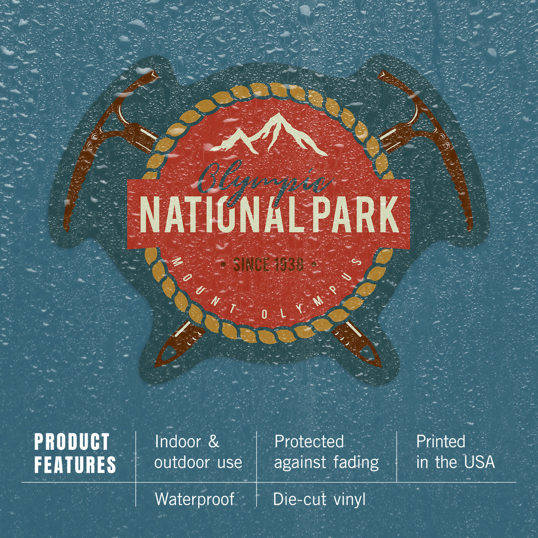 Olympic National Park, Washington, Mount Olympus, Contour Press Artwor, Vinyl Sticker