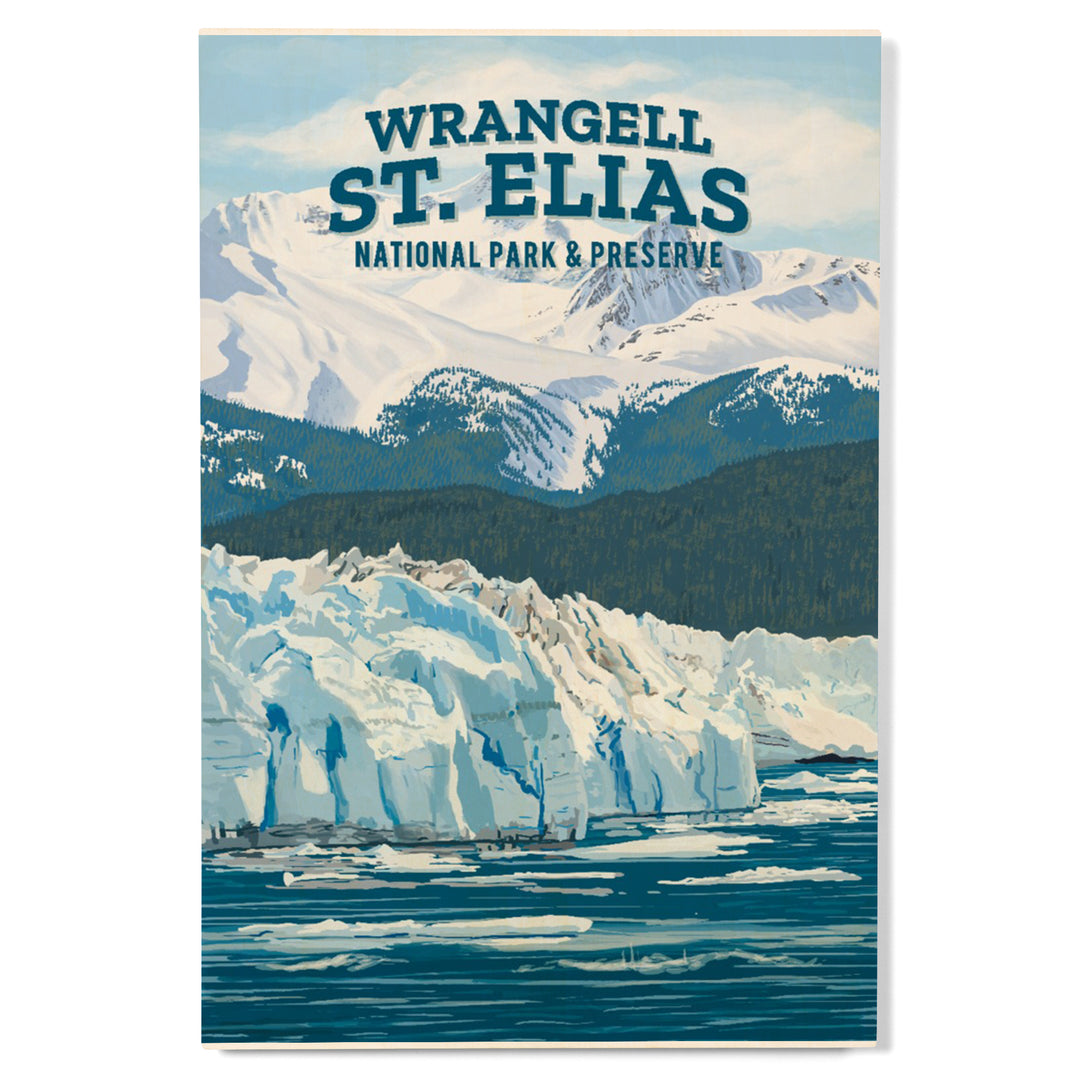 Wrangell-St. Elias National Park, Alaska, Painterly National Park Series, Wood Signs and Postcards
