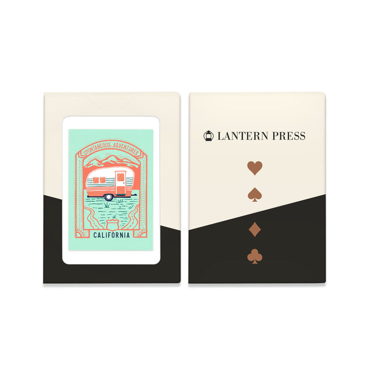 Playing Cards, California, Lake Life Series, Spontaneous Adventurer, 52 Card Deck with Jokers in Box, Unique Art