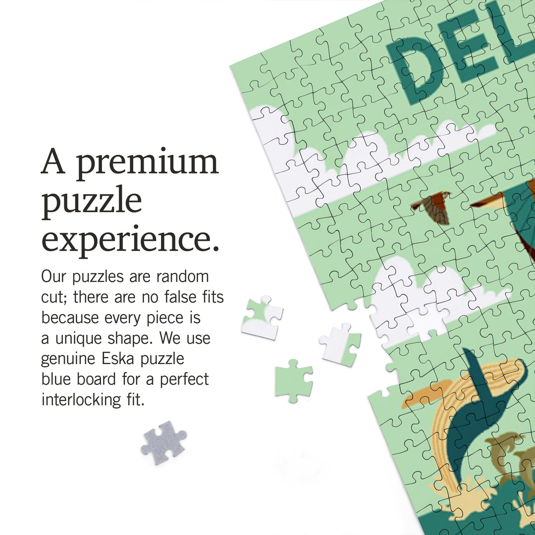 Delaware Wildlife, Lighthouse and Coastal Life Illustration, 1000 Piece Jigsaw Puzzle