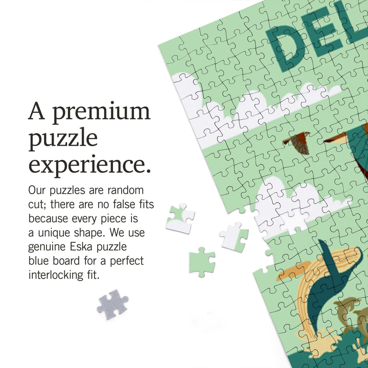 Delaware Wildlife, Lighthouse and Coastal Life Illustration, 1000 Piece Jigsaw Puzzle