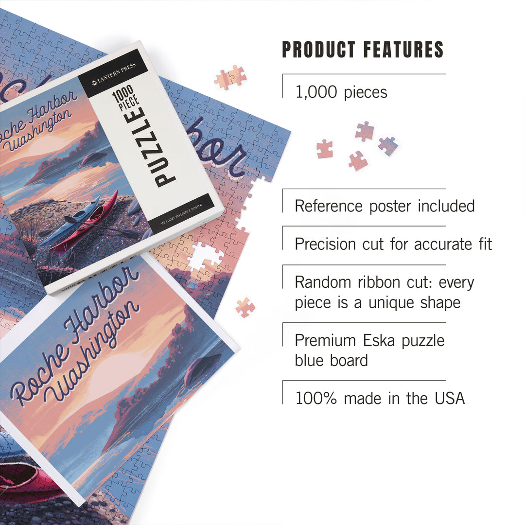 Roche Harbor, Washington, Get Outside Series, Glassy Sunrise, Kayak, 1000 Piece Jigsaw Puzzle