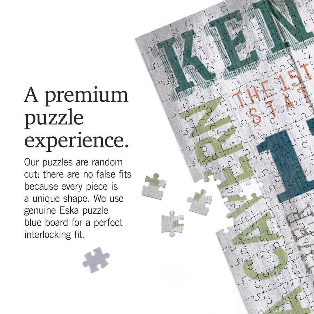 Kentucky, Rustic Typography, 1000 Piece Jigsaw Puzzle