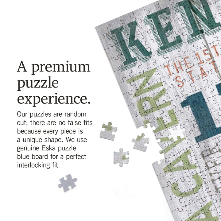 Kentucky, Rustic Typography, 1000 Piece Jigsaw Puzzle