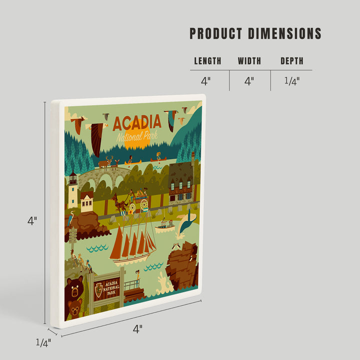 Acadia National Park, Maine, Geometric National Park Series, Coasters
