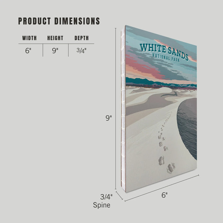Lined 6x9 Journal, White Sands National Park, New Mexico, Painterly National Park Series, Lay Flat, 193 Pages, FSC paper
