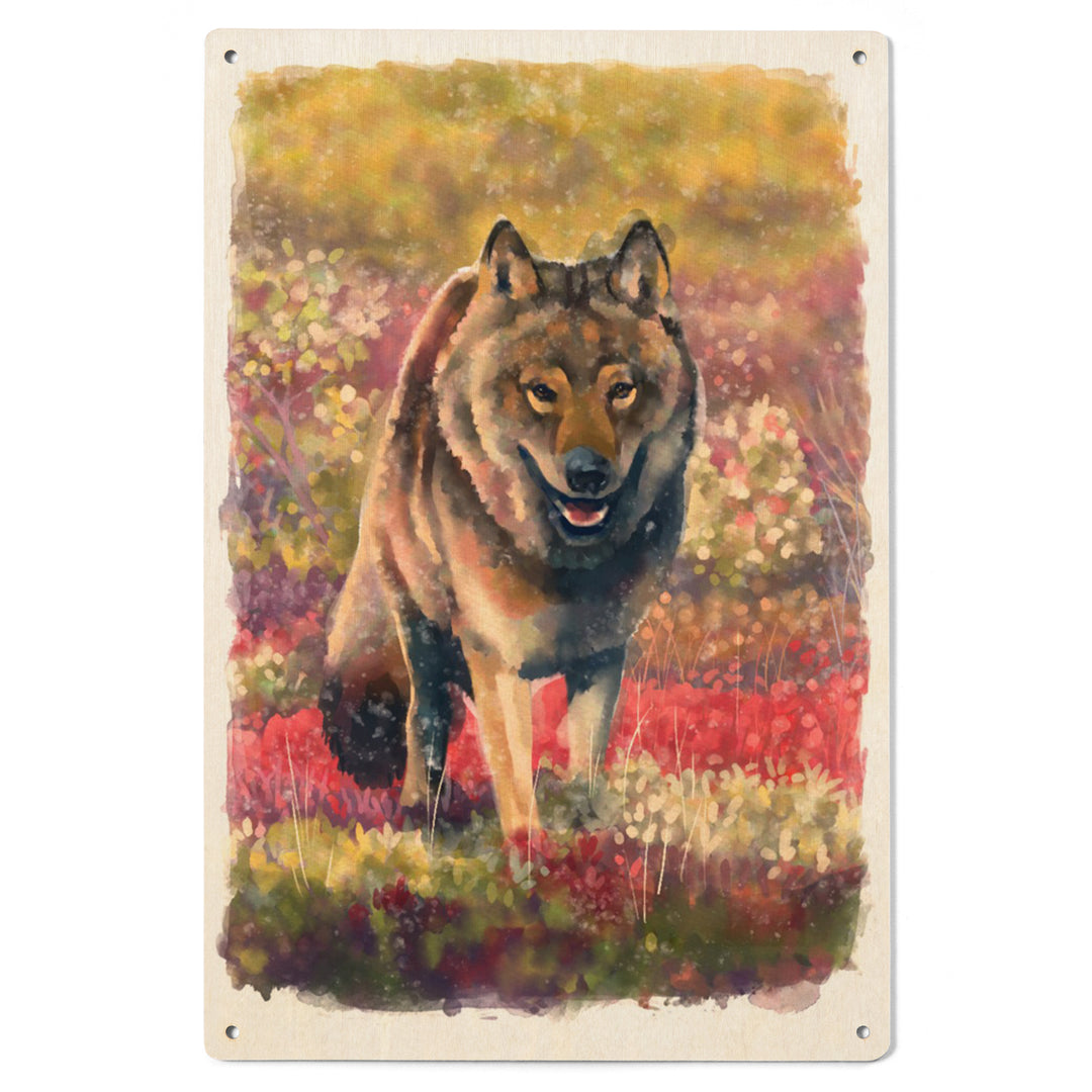 Watercolor Study, Gray Wolf, Wood Signs and Postcards