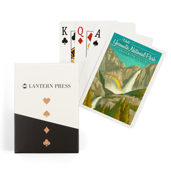 Playing Cards, Yosemite National Park, California, Visit Yosemite Falls, Oil Painting, 52 Card Deck with Jokers in Box, Unique Art