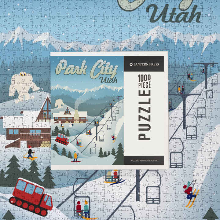 Park City, Utah, Retro Ski Hill, 1000 Piece Jigsaw Puzzle