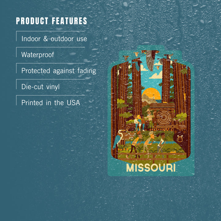 Missouri, Geometric, Forest, Vinyl Sticker