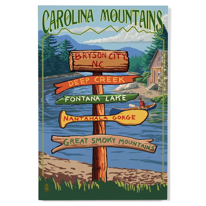 Bryson City, North Carolina, Sign Destinations, Lantern Press Poster, Wood Signs and Postcards