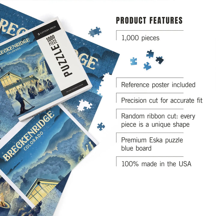 Breckenridge, Colorado, Snow Lodge, Lithograph, Jigsaw Puzzle