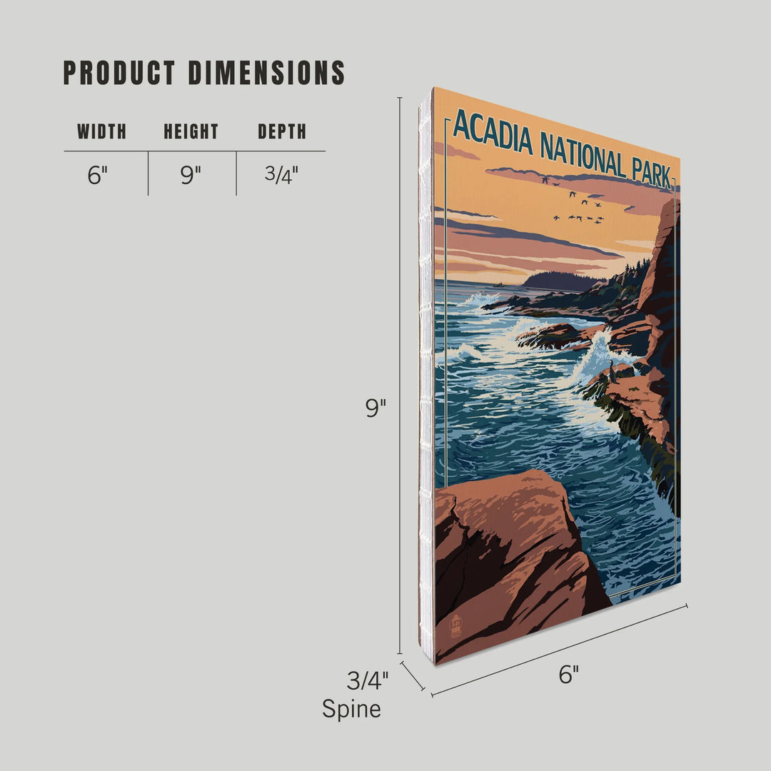 Lined 6x9 Journal, Acadia National Park, Maine, Mount Desert Island, Lay Flat, 193 Pages, FSC paper