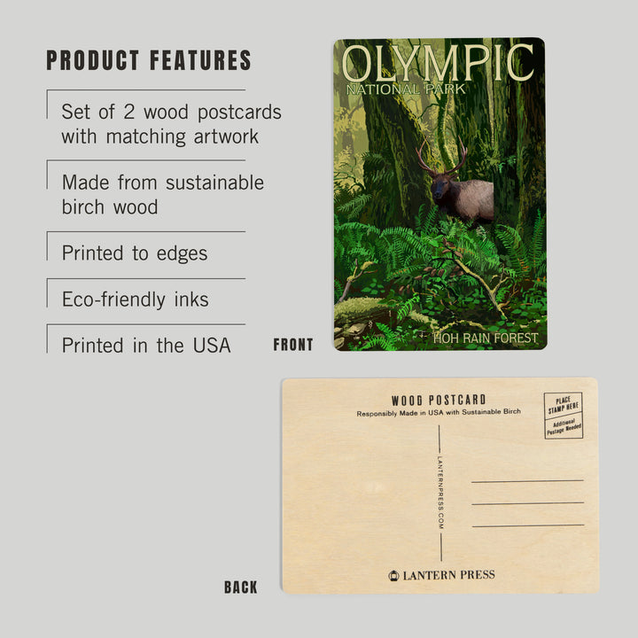 Olympic National Park, Washington, Hoh Rain, Wood Sign and Postcards