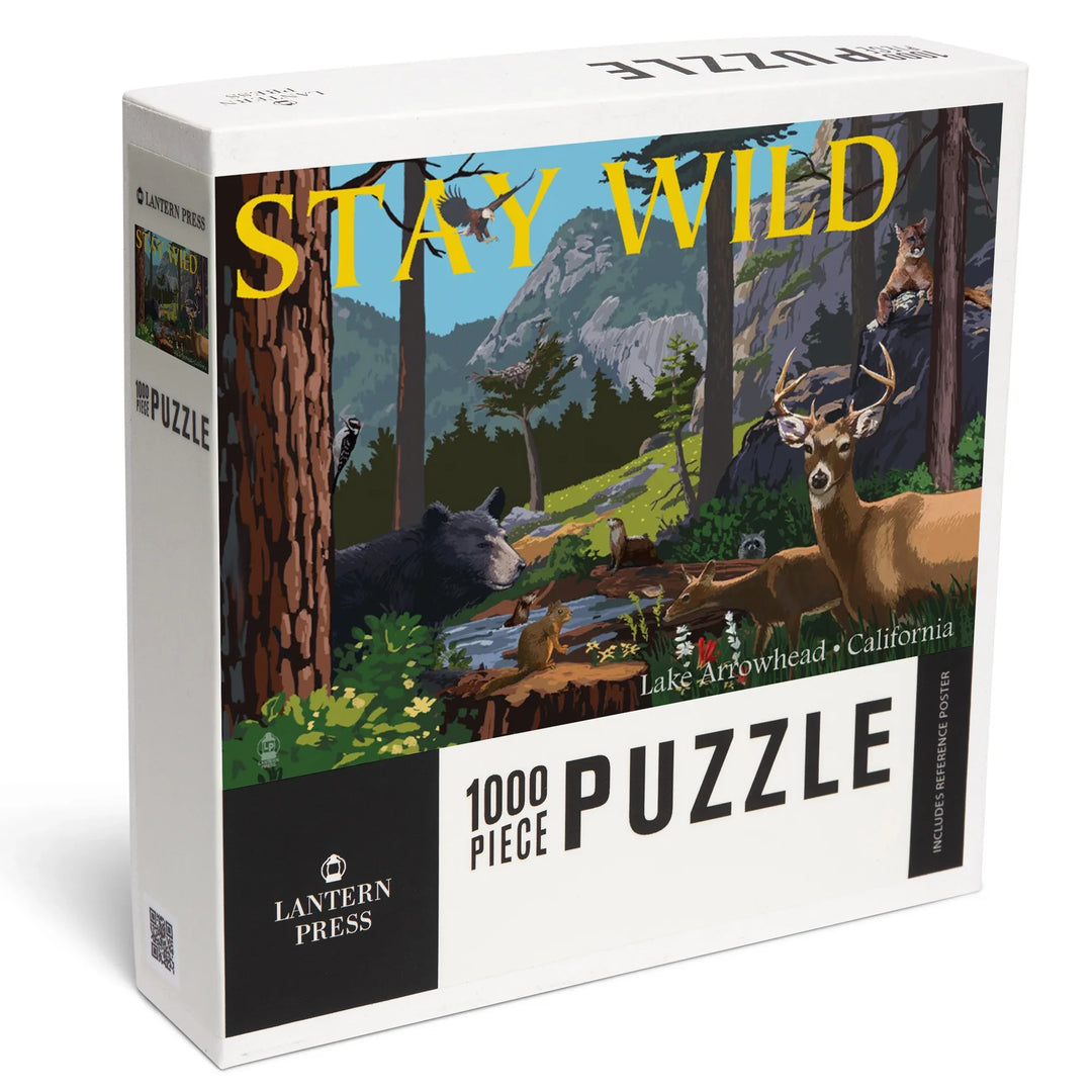 Lake Arrowhead, California, Stay Wild, National Park WPA Sentiment, 1000 Piece Jigsaw Puzzle