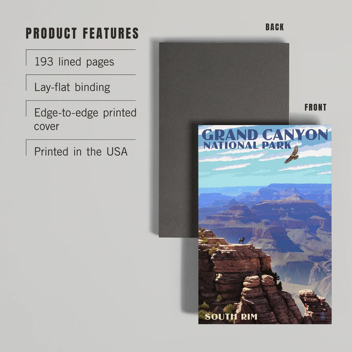 Lined 6x9 Journal, Grand Canyon National Park, Arizona, South Rim, Lay Flat, 193 Pages, FSC paper