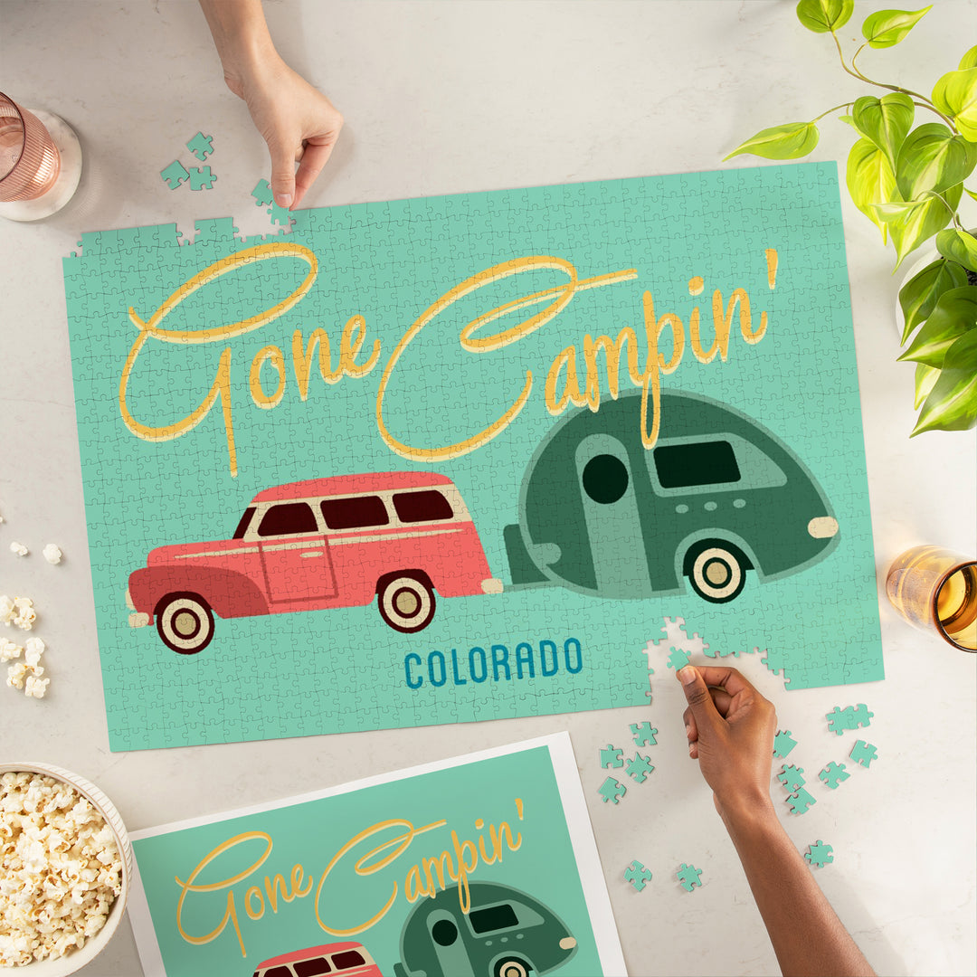 Colorado, Geometric, Gone Campin, Trailer, 1000 Piece Jigsaw Puzzle