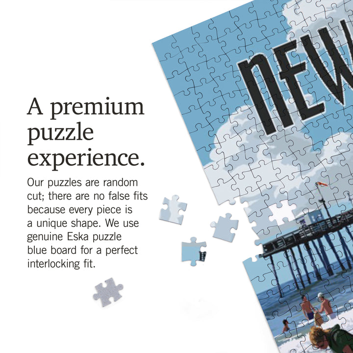 New Jersey, Painterly, Lifeguard Stand and Pier, Jigsaw Puzzle